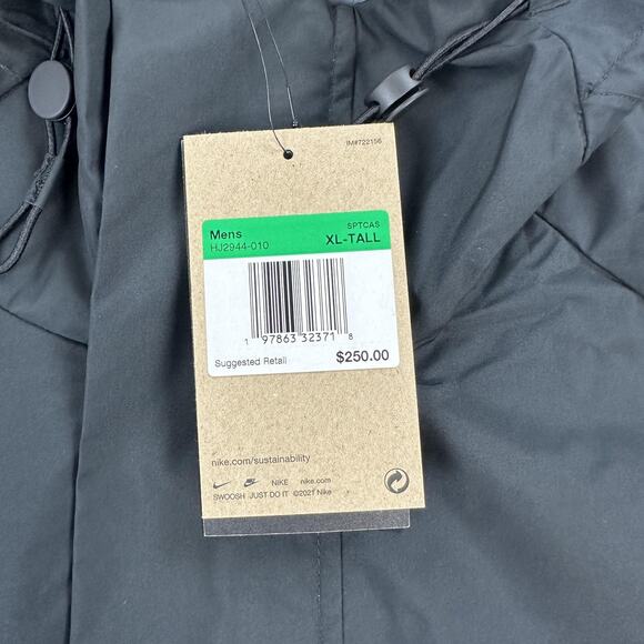 Nike Storm-FIT Jacket Mens XL Tall Black Hooded Oversized Fit Full Zip Utility - Picture 7 of 13